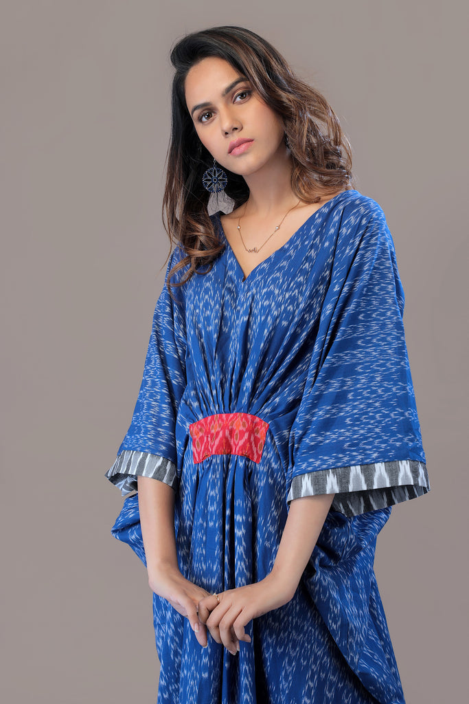 Cotton Casual Wear Blue Western Kaftan Dress at Rs 950/piece in Jaipur |  ID: 2850370818812