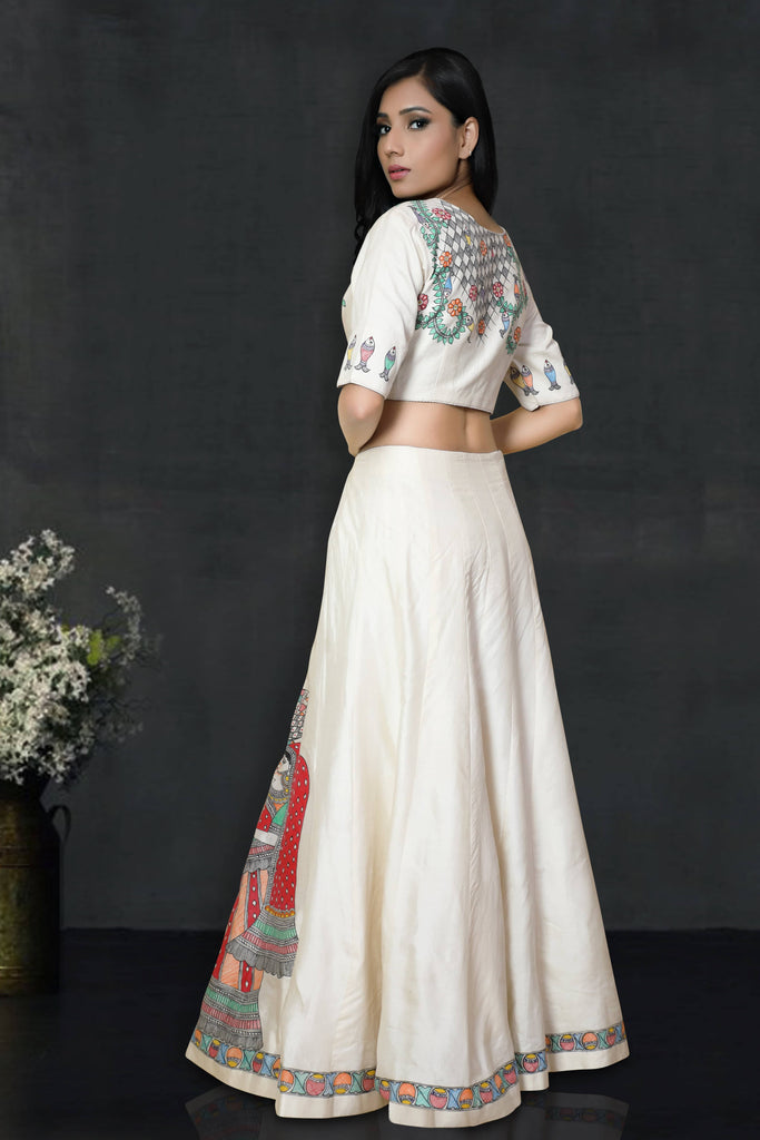 Buy White Chanderi Round Embroidered Crop Top For Women by Chandrima Online  at Aza Fashions. | Embroidered crop tops, Fashion, Tiered maxi dress