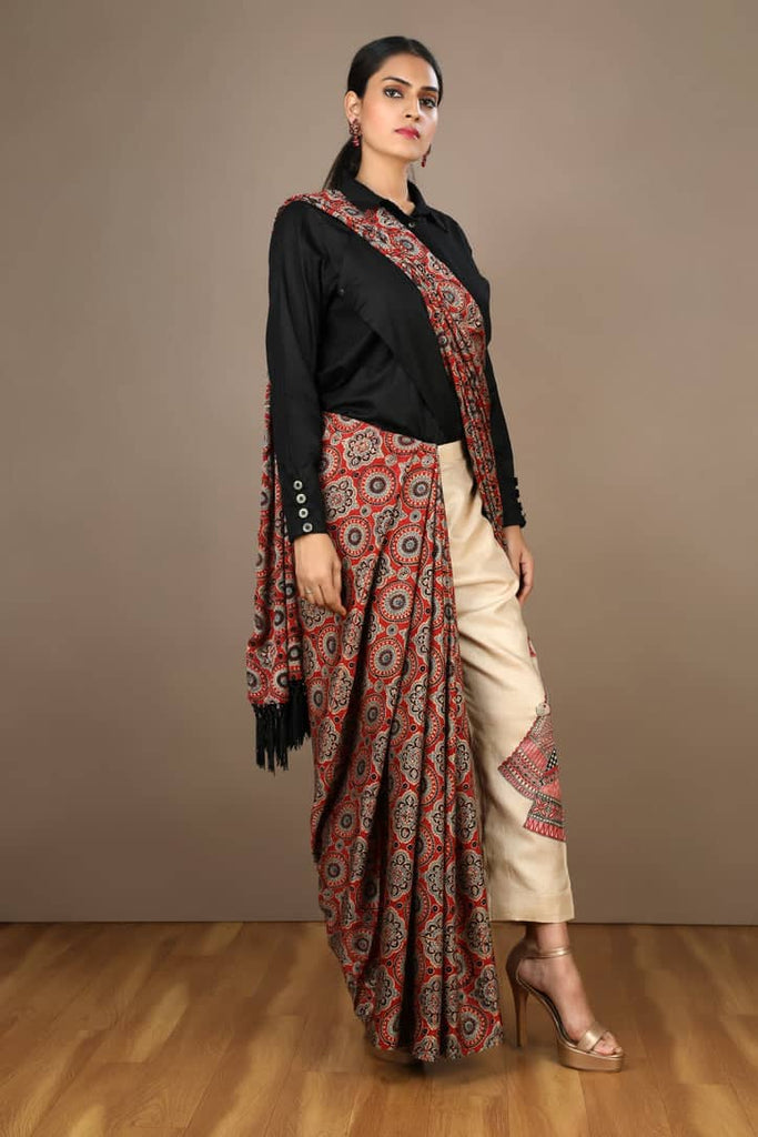 Buy Pooja Rajgarhia Gupta Fuchsia Summer Silk Chakra Phool Pant Saree With  Blouse Online  Aza Fashions