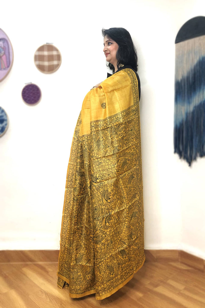 Buy Pure Tussar Ghicha Silk Saree from Indidha | Incredibly Authentic,  Insanely Affordable